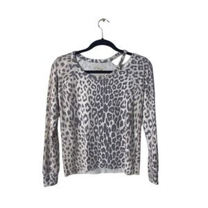 Chaser Womens Leopard Print Long Sleeve Top XS